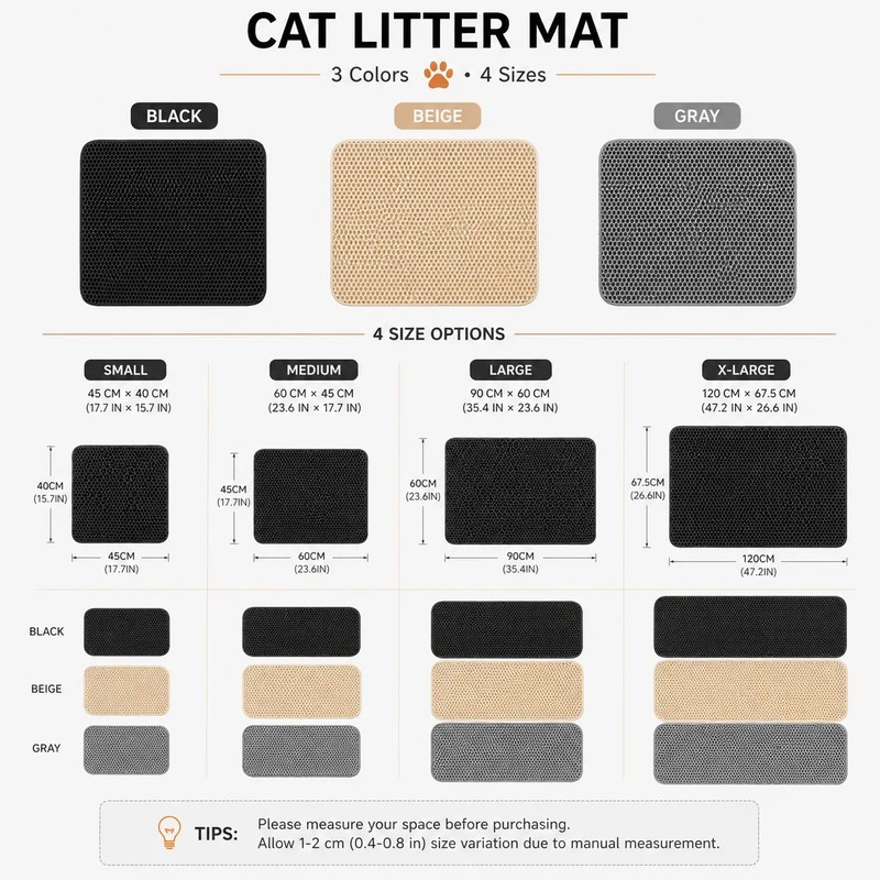 PawComfort Cat Litter Mat – Honeycomb Double Layer Design, Litter