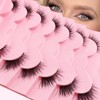 7P-CZ-A02 Clear Band Half Eyelashes, Cat Eye, 15 mm Short