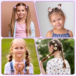 XLIUAX 36pcs Toddler Hair Ties for Girls, Baby Hair Bows Cute Flower Elastic Scrunchies Seamless Ponytail Holders Hair Accessories for Thick Hair, Candy Colors