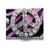 Animal Print Faux Leather Bracelet with PEACE Symbol (Pink Color