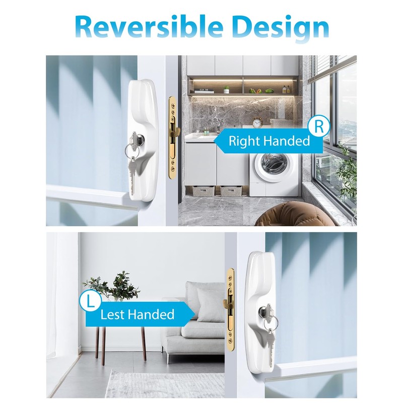 Probrico Sliding Door Handle Set with Mortise and Keeper, Patio
