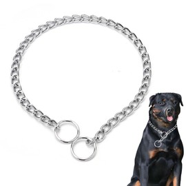 Choke Collar for Dogs,Heavy Chain Dog Metal Training Collars, Adjustable Metal Necklace Martingale Puppy Collars for XXS XS Small Medium Large Big XL Breed Dogs, Silver XXS