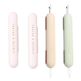 ZIXIANGKEJI 4pcs 2 in 1 Needle Threader Seam Ripper Needle Threaders For Hand Sewing Plug-in Needle Threader for Hand Sewing Crafting Knitting Cross Stitch Quilting Supplies(K22-4)
