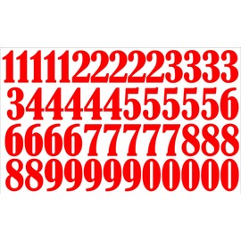 ShirtInStyle selbsklebende Aufkleber Zahlen, 15cm hoch, 50 Stück, Haustür, Mülltone, Basteln, Boote, Nummern, Kennzeichen, KFZ, Türen, Spint, Umkleide, Hausnummer, Bootsnummer, rot