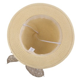 Connectyle Kids Classic Lovely Summer Straw Hat Cap Bowknot Beach Sun Protection Hats for Girls, 50 19.7"Head Girth, fit to 2 3T, Beige