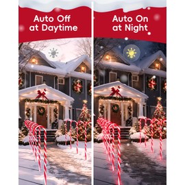 COOLWUFAN 24 Pack 22" Solar Candy Cane Lights Outdoor, 216 Bright LEDs Christmas Pathway Decorations with 4 Brightness Levels, Solar Powered & Waterproof, for Yard Walkway Holiday