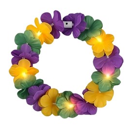 blinkee Island Girl Tropical Flower Crown Lei Headband for Mardi Gras - Eco-friendly, Lightweight, Flexible Fit
