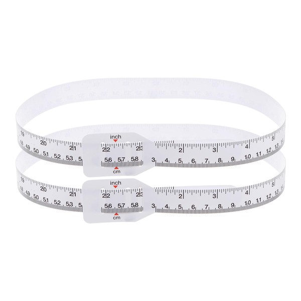 HARFINGTON 2Pcs Head Circumference Tape 24"(60cm) Flat Plastic Measuring Rule