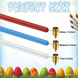 Leriton Set of 3 Pysanky Supplies Kistka Tool 0.3mm 0.4mm 0.5mm Ukrainian Easter Egg Decorating Kit Detailing Fine Brass Tip Hot Wax Pen Art Fluid Painting Pen Touch up Paint Applicator