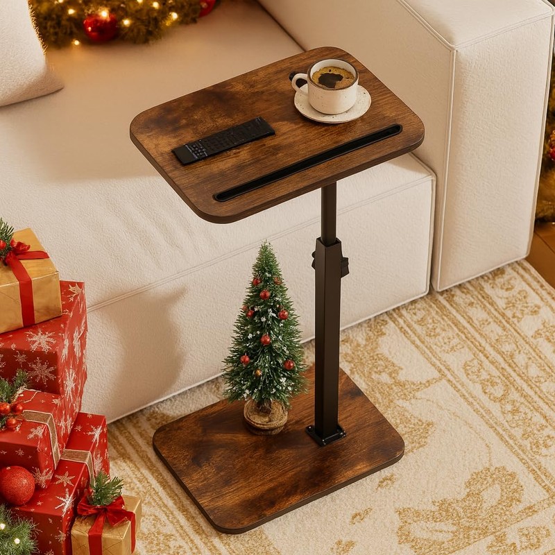 promitop TV Tray Side Table for Couch - 360° Swivel