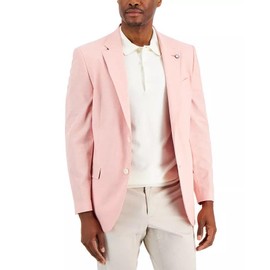 Nautica Mens Modern fit Sport Coat Blazer 42 L Pink Solid Stretch
