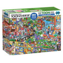 Tooniverse Puzzles: Jukebox Jailbreak 1000 Piece Jigsaw Puzzle for Adults Featuring 385 Illustrated Popular Song Titles