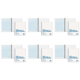 National Brand Engineering and Science Notebook, College with Margin and 10 X 10 Quad, White, 11 x 8.5 Inches, 60 Sheets (33610), 6 Packs