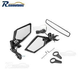 RI For Can Am Maverick 1000/1000R/Max 1000R Rear Side LED Mirrors & Center Mirror