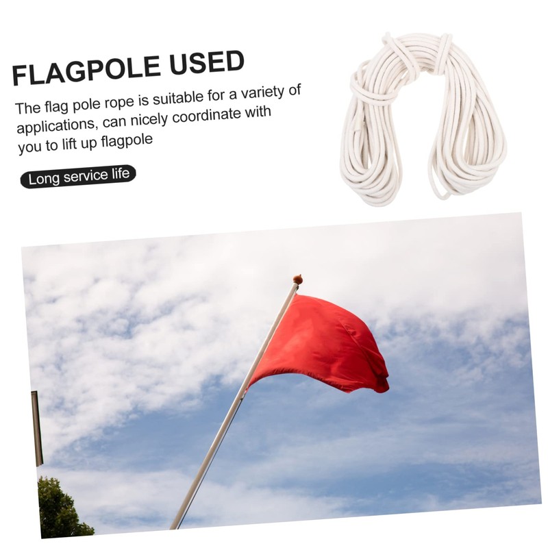 Mipcase Flagpole Replacement Cotton Rope Thick Long Durable Halyard Line