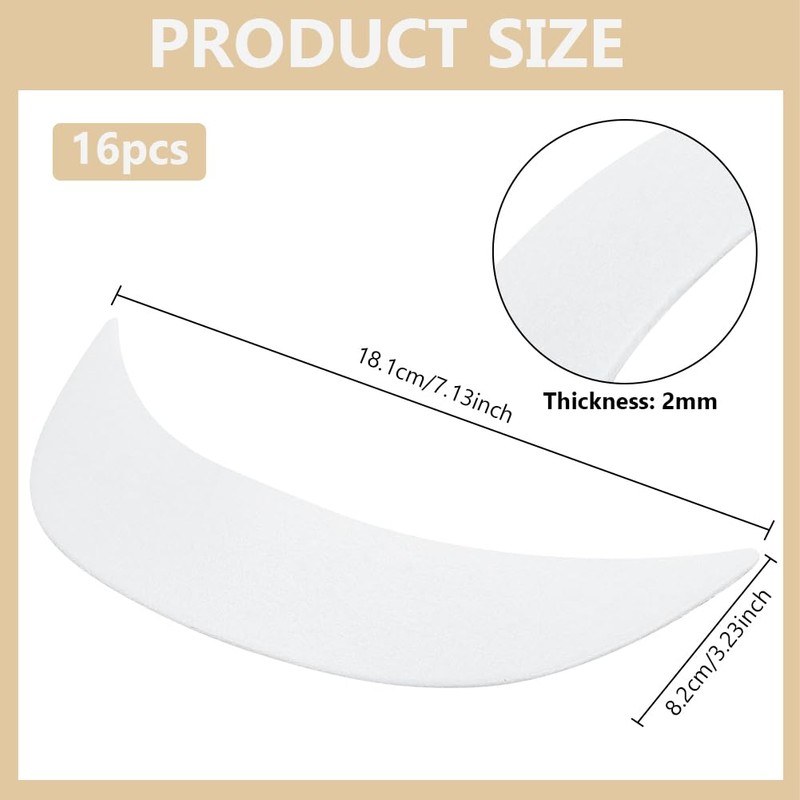 BENECREAT 16Pcs White Brim Hat Brim Stiffeners, Cap Visor Insert