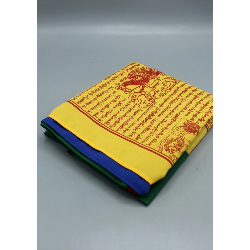 Vertical Mixed Deities Color Print Tibetan Prayer Flags