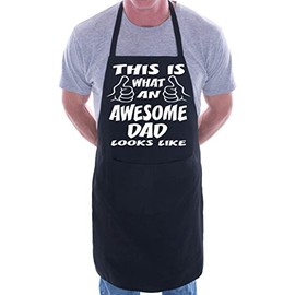 Print4U This Is What Awesome Dad BBQ Cooking Funny Novelty Apron Black