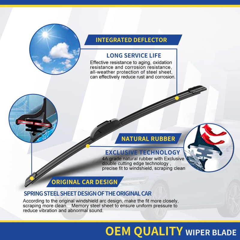 3 Wipers Factory Replacement For Jeep Wrangler 2018 2019 2020