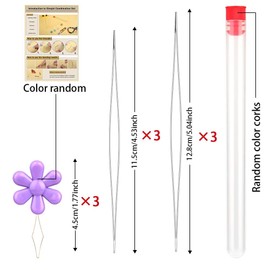 6 Pieces Beading Needles, 2 Sizes Long Straight Beading Embroidery Needles with Needle Bottle and 3 Pcs Bead Needle Threader for Jewelry Making(4.52inch+5.03inch)