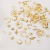 6 Grids/Box Metal Nail Charms - 3D Gold Moon Star