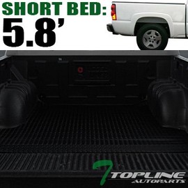 TLAPS Black Rubber Diamond Plate Truck Bed Floor Mat Liner For 04-06 Chevy Silverado/GMC Sierra 1500/2500 / 3500 / HD / 07 Classic Body 5.8 Feet (69.6") Short Bed