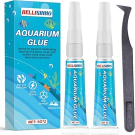 Aquarium Glue, Clear Reef Adhesive for Plants and Rocks, Moss, Coral, Stone, Wood, Plant, Suitable for Freshwater and Saltwater Aquascape, 5g*2pcs
