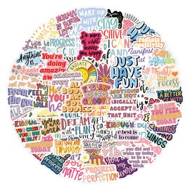 Affirmation Stickers 100 Pack Laptop Stickers,Motivational Vinyl Waterproof Stickers for Water Bottles Skateboard Scrapbook Bike Computer,Phone,-Graffiti Stickers Pack for Teens Girls Kids Adults