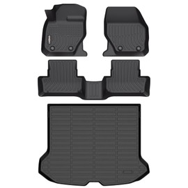 GINOWY-Floor Mats with Cargo Liner Full Set Custom for Volvo XC60 2010-2017, All Weather Car Floor Mats Cargo Liner TPE Rubber Liners Trunk Mat for Volvo XC60 Accessories