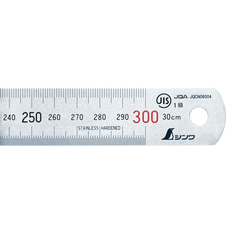 [Shinwa Rules] 30 cm Stainless Steel Rule, JIS Grade 1,