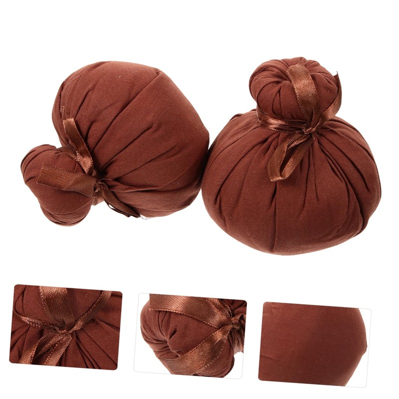 BIUDECO 2Pcs Herbal Compress Ball Thai Wormwood Heating Pouch for