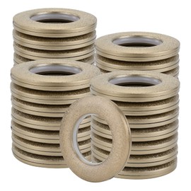Coolty Pack of 32 Curtain Eyelet Rings Curtain Rings Round Plastic Rings 40 mm Inner Diameter Curtains Eyelets for Window Curtain Shower Curtain Door Curtain Home Accessories (Brown Matted)