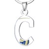 EZUY GNAY A-Z English Letter Volleyball Pendant Key buckle Stainless