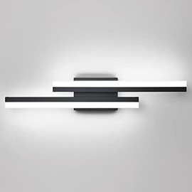 PRESDE 24in Dimmable Modern LED Vanity Light Fixtures for Bathroom Black Vanity Light bar（Cold White 6000K）