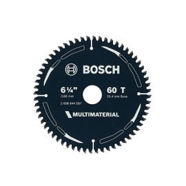 Bosch 1x Multi Material Circular Saw Blade (for Metal, Plastics, Wood, Ø 160 mm - 6 1/4 inch, 60 Teeth, Bore 25.4 mm, +4X Reduction Rings, Professional Accessories for Circular Saws from Most Brands)