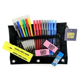 Math Pencil Bag Kit – Mechanical Pencils, Protractor, Pens, Highlighters, Lead Refills & Erasers – Complete Math Tool Kit – Middle & High School Supplies – Zipper Pouch Set for Students