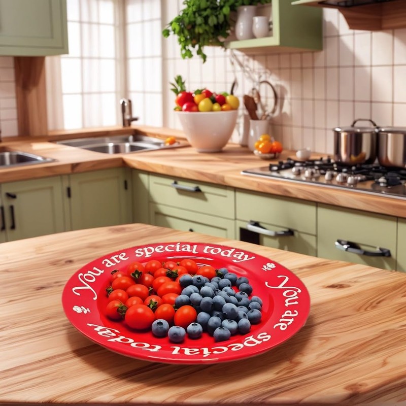 GOWARM You Are Special Today Red Plate – 10.6" Ceramic