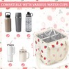 4 Compartments Drink Carrier Bag with Strap,Strawberry,Beige
