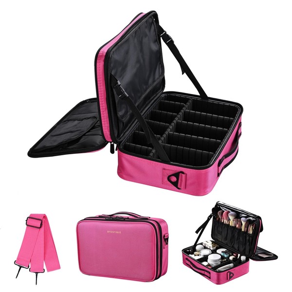 BYOOTIQUE 13" Makeup Train Case Cosmetic Organized Bag Travel Storage Backpack