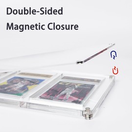 PSA 3 Graded Card Display Case with LED Lights - Magnetic Acrylic Graded Slab Holder for Baseball/Pokémon Cards, 7-Color Light Base & UV Protection