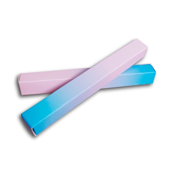 ANZKA Caja de embalaje de 50 bolígrafos vacíos, 5.7 x 0.63 x 0.63 pulgadas delineador de ojos, caja de embalaje de lápiz de pegamento, rosa, azul degradado de cutícula