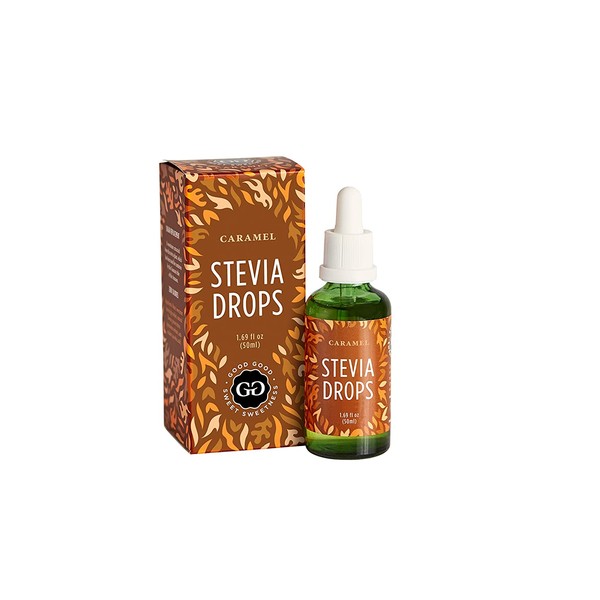 Caramel Stevia Drops by Good Good (1.7 Fl oz / 50ml) - Sugar Free and All Natural! Diabetic Friendly! Sugar Free Substitute and Zero Calorie Sweetener - No Aftertaste