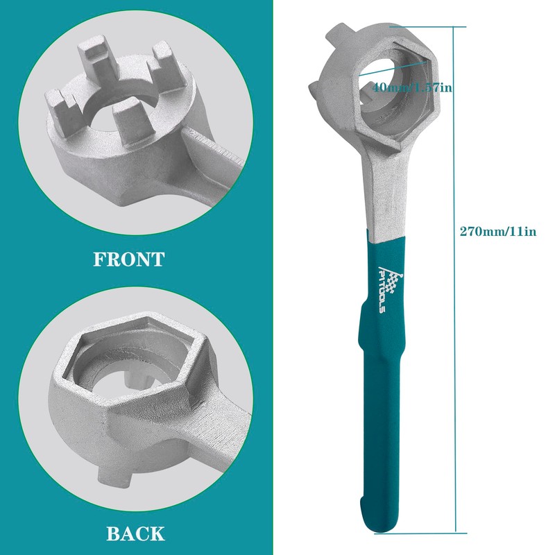 P1TOOLS Aluminum Drum Bung Wrench, Plastic Drum Plugs for Opener