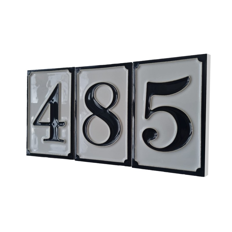 Hand Painted Italian Ceramic House Numbers Simple Design Tile Size