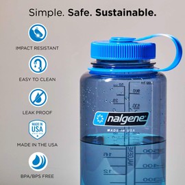Nalgene Tritan Wide Mouth BPA-Free Water Bottle, Blue, 32 oz