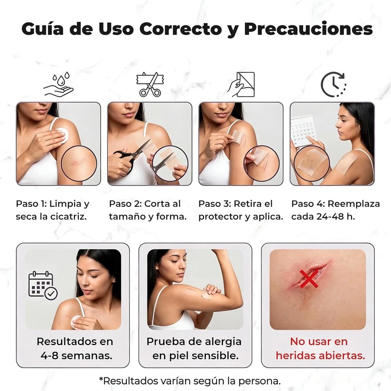 Parches de Silicona para Cicatrices 1.5M - Reducción Visible y