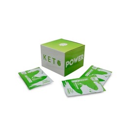 Keto Power  Polvo Cetognico, Cetonas Exgenas, Sabor Manzana - Chlorella, Caja con 20 Sobres de 10 gramos.                                             