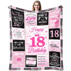 18th Birthday Gifts for Girls, Birthday Gifts for 18 Year Old Girl, 18 Year Old Girl Birthday Gifts, 18th Birthday Gifts for Her/Daughter, 18th Birthday Decorations for Girls Throw Blanket 60x50 Inch
