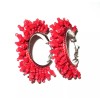 Unbranded Red Crystal Beaded Earrings Women Hoop Ring Circle Tassle