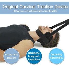 Correa para el Cuello Dispositivo de Tracción para el Cuello Correa Quiropráctica para la Columna Vertebral con Acolchado Cómodo para Uso Doméstico